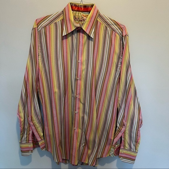 Robert Graham Colorful Striped Button Down Collared Shirt - Picture 1 of 11
